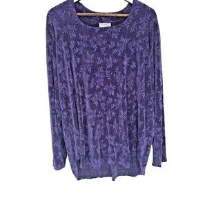 ReBeKah USA VTG purple Tunic Whimsigoth Fairy grunge Y2K Blouse 2X plus floral